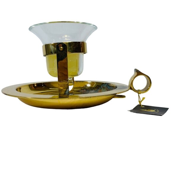 Partylite Brass Gimbal Candle Holder Nautical Patina Wall Sconce Table Bell READ - Picture 6 of 16